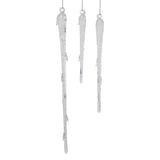 Clear Glass Icicle Ornaments, 12 Hanging Pieces (4 Sets of 3) by The Favorites