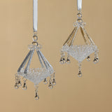 Chandelier Glass Holiday Hanging Ornaments, (Set of 6)