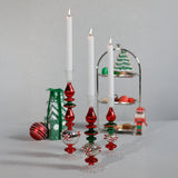 Holiday Mercury Glass Taper Candle Holders, Set of 4