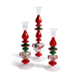Holiday Mercury Glass Taper Candle Holders, Set of 4