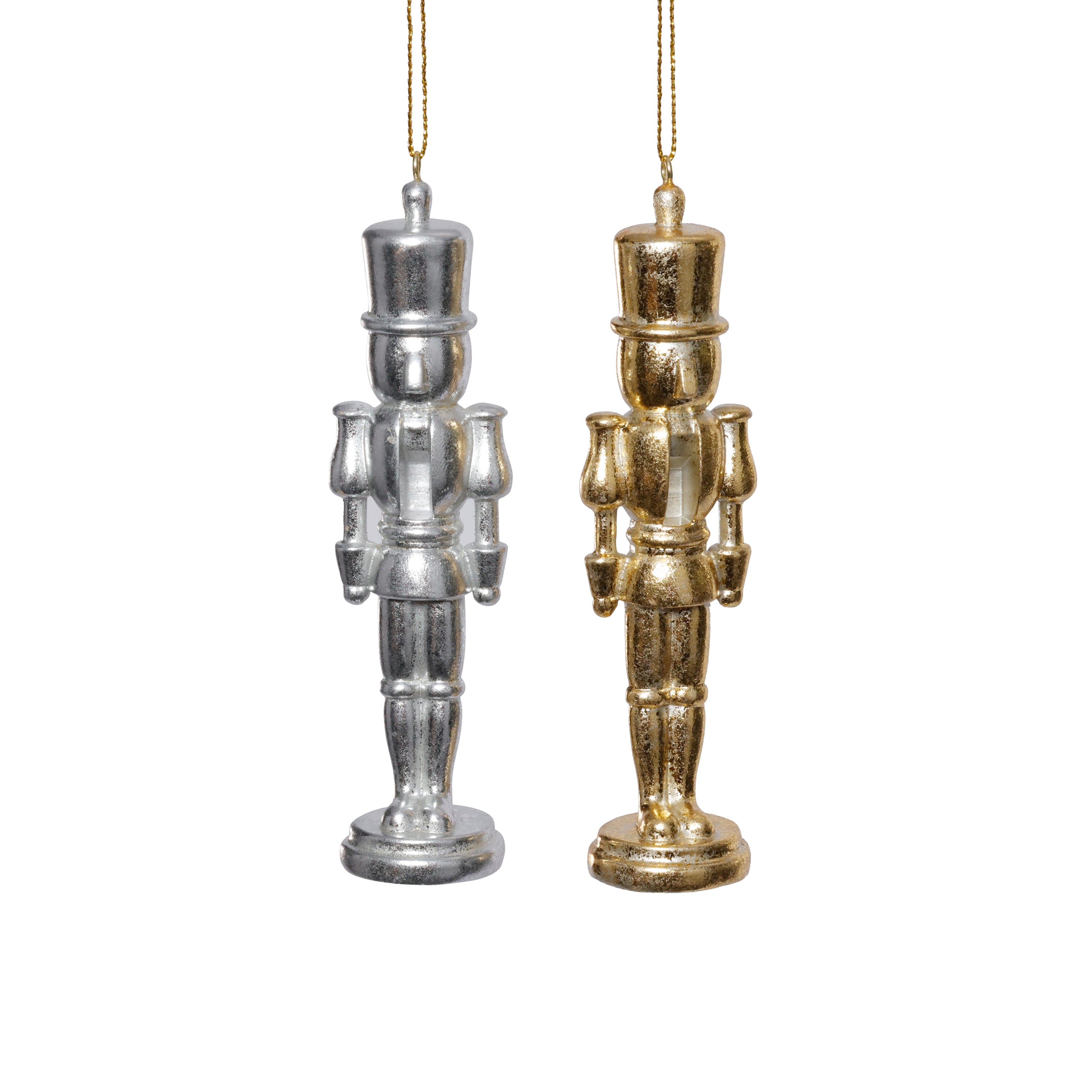 Silver & Gold Hartwin Metallic Nutcracker Holiday Hanging Ornaments, Set of 6 by The Favorites
