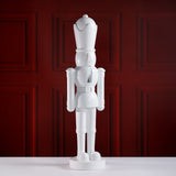 Hartwin Minimalist White Resin Nutcracker Figurine, 40" Tall