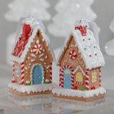 Gingerbread House Christmas Ornaments, 6 Hanging Pieces (3 Sets of 2 Assorted)