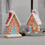 Gingerbread House Christmas Ornaments, 6 Hanging Pieces (3 Sets of 2 Assorted)