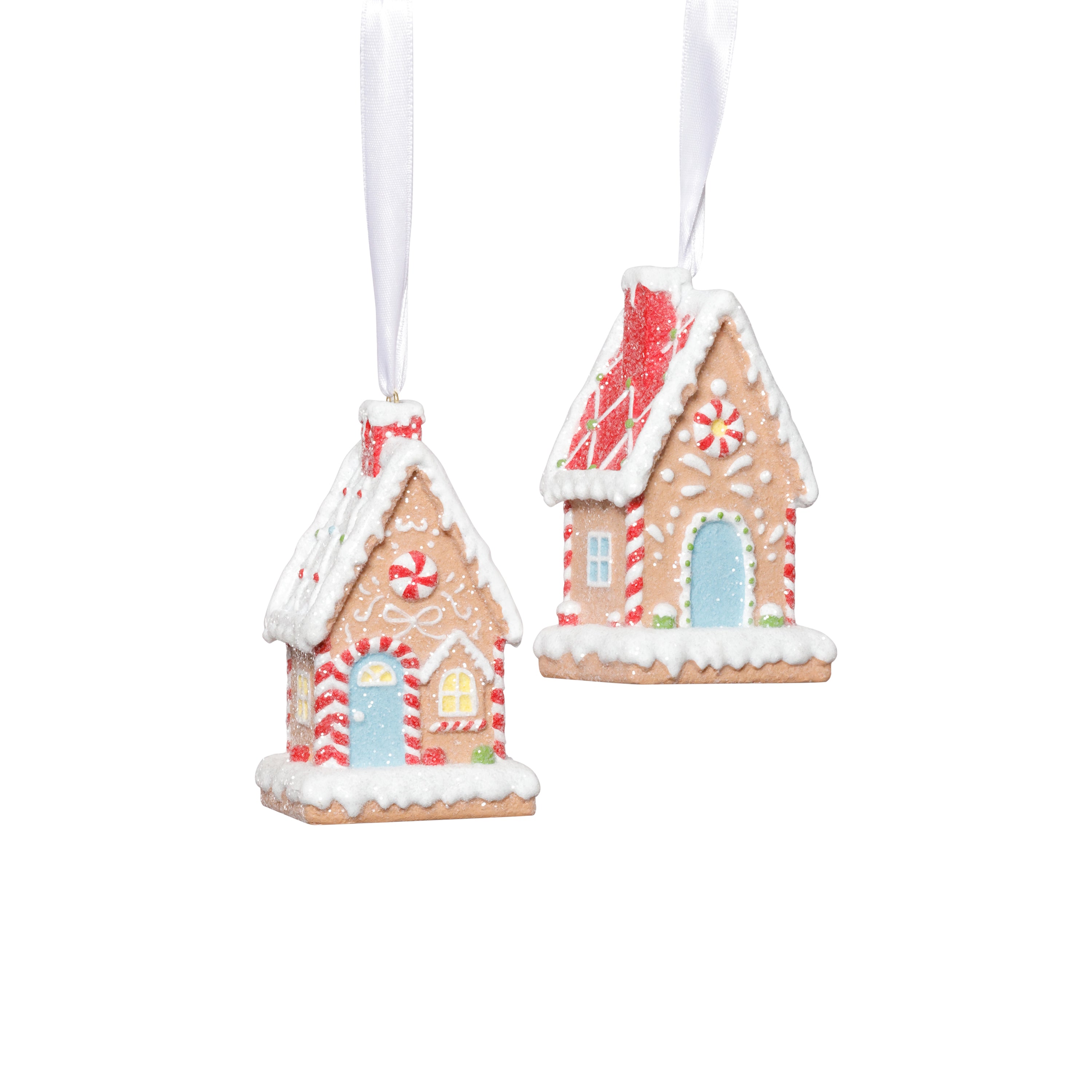 Gingerbread House Christmas Ornaments, 6 Hanging Pieces (3 Sets of 2 Assorted) by The Favorites