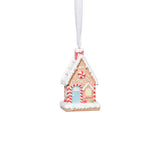 Gingerbread House Christmas Ornaments, 6 Hanging Pieces (3 Sets of 2 Assorted)