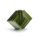 Crystal Glass Vase with Stacked Concentric Diamond Motif by The Favorites