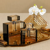 Decorative Crystal Tonal Black & Amber Glass Perfume Bottle