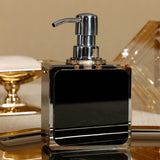 Decorative Crystal Tonal Black & Amber Glass Soap Dispenser