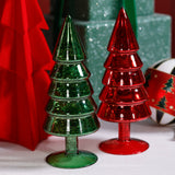 Mercury Glass Christmas Tabletop Trees, Set of 4, 9" Tall