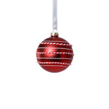 Matte Glass Ball Ornaments with White & Red Rope, Set of 6 by The Favorites