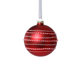 Matte Glass Ball Ornaments with White & Red Rope, Set of 6 by The Favorites