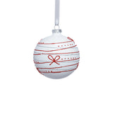 Matte Glass Holiday Ball Ornaments with Red Ribbon Design, Set of 6 by The Favorites