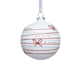 4-Piece Set Matte 4.75" Glass Christmas Ball Ornaments with Red Ribbon Design by The Favorites