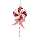 Glass Lollipop Christmas Ornaments, 6 Hanging Pieces (3 Sets of 2)
