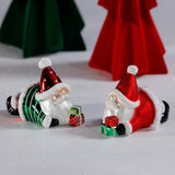 Glass Santa Laying Down Christmas Ornaments, 6 Hanging Pieces (3 Sets of 2)