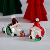 Glass Santa Laying Down Christmas Ornaments, 6 Hanging Pieces (3 Sets of 2)