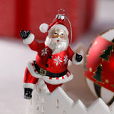 Glass Dancing Santa Christmas Hanging Ornaments, Set of 6
