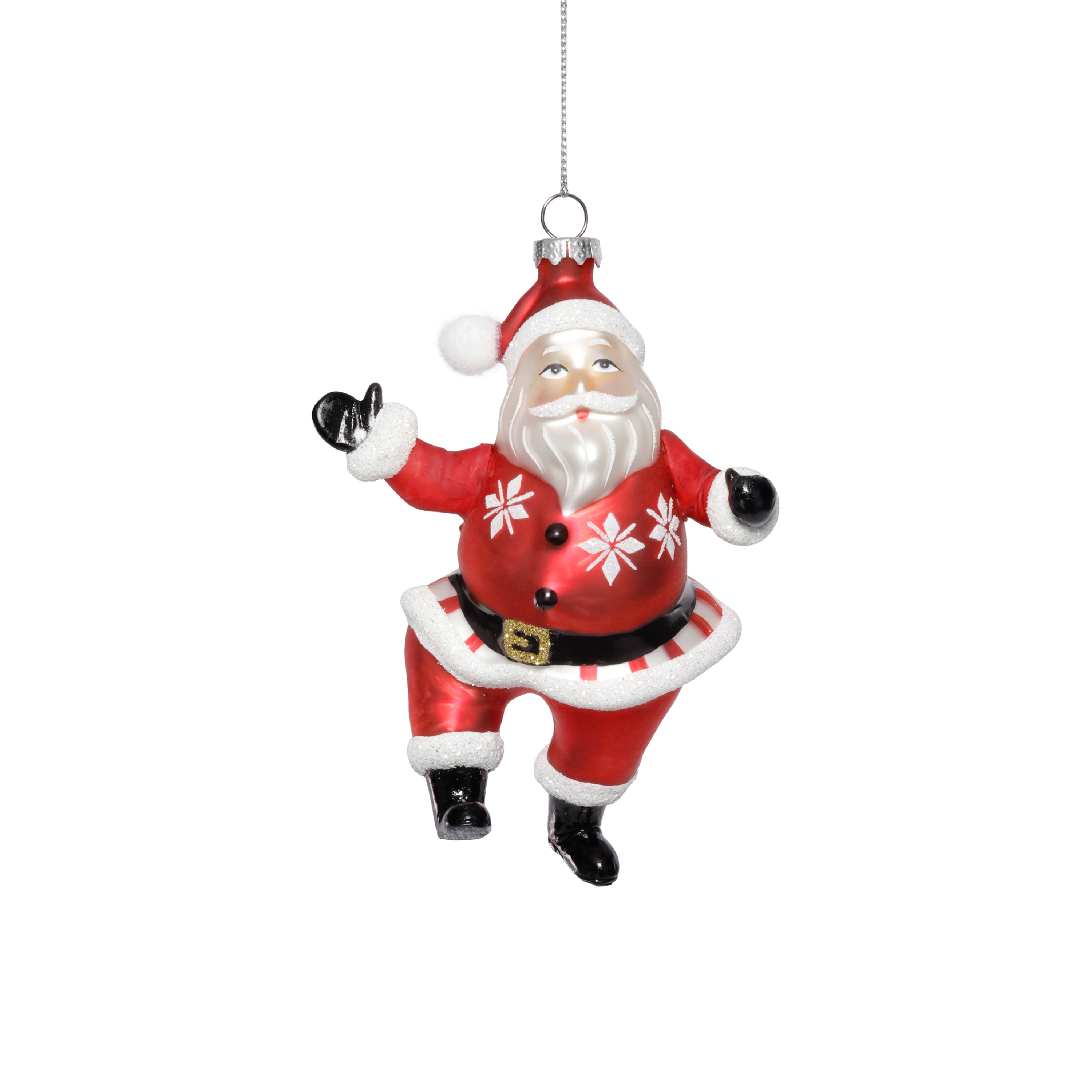 Glass Dancing Santa Christmas Hanging Ornaments, Set of 6 by The Favorites