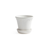 San Ysidro Flower Pot with Saucer - White