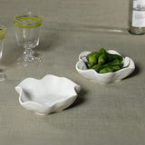 Alfresco Round Ceramic Wavy Condiment Bowls, Set of 4