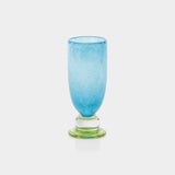 Antibes Bubble Mimosa & Bellini Stemware Glasses, Set of 4 - Blue with Green Base