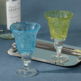Antibes Bubble Wine Glasses, Set of 4 - Green with Clear Base