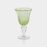 Antibes Bubble Wine Glasses, Set of 4 - Green with Clear Base