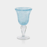 Antibes Bubble Wine Glasses, Set of 4 - Blue with Clear Base