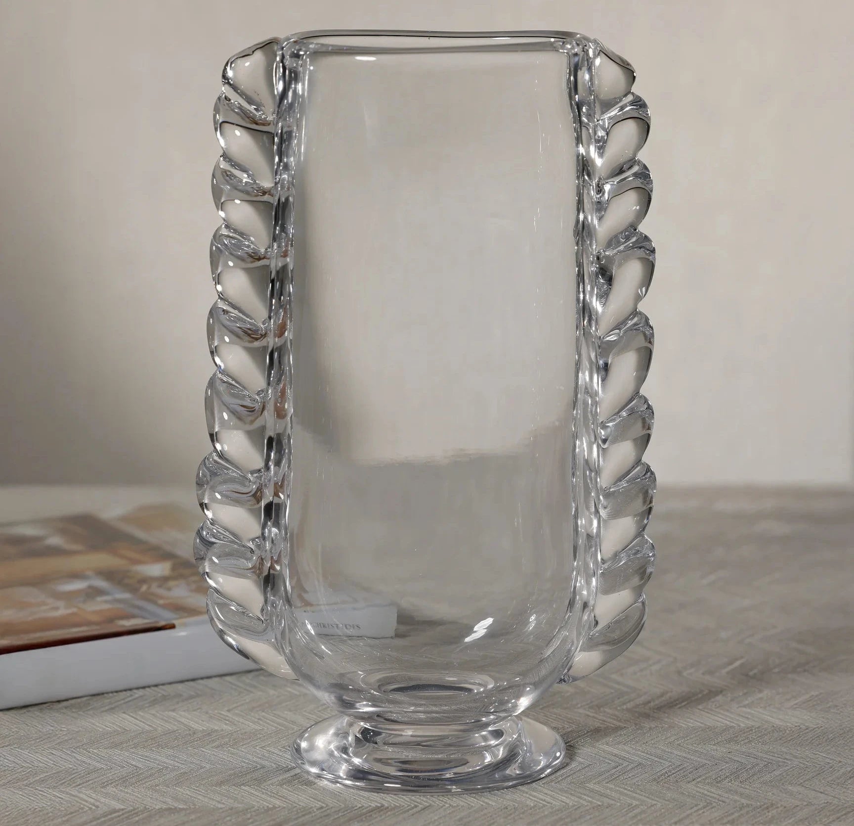 Vintage Braided Glass Vase in Clear