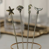 Fan Shell Drink Stirrers, (Set of 4)