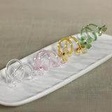 PRE-ORDER  Botanica Set of 4 Glass Flower Napkin Rings in Pink