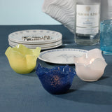 Wavy Bowl Glass Tealight Candle Holders, Cream (Set of 2)