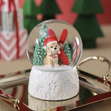 Mountain Dog with Red Ski Snow Globe