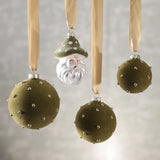 Glass Santa Claus with Mushroom Hat Ornament