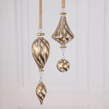 Gold Trimmed Artisan Blown Glass Ornament - 2 Assorted Pieces - Set of 12