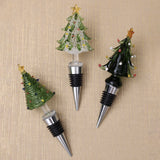 Glass Tree Bottle Stopper in Gift Box - 3 Assorted Designs - Set of 6