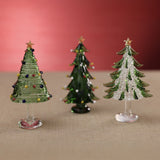 Crystal Evergreen Tree - 3 Assorted Designs - Set of 3