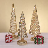 Jewel Twinkle Glass Tree - 3 Assorted Styles - Gold - Set of 3