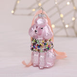 Glass Beaded Poodle Ornament - Set of 6
