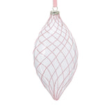 Glitter Stripe Glass Ornament Trio - 3 Assorted Designs - Blush - Set of 6