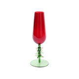 Treetop Cheers Glassware - Red - Champagne Flute - Set of 4