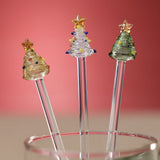 Tree Glass Stirrers - Set of 6 - Light Golden Amber