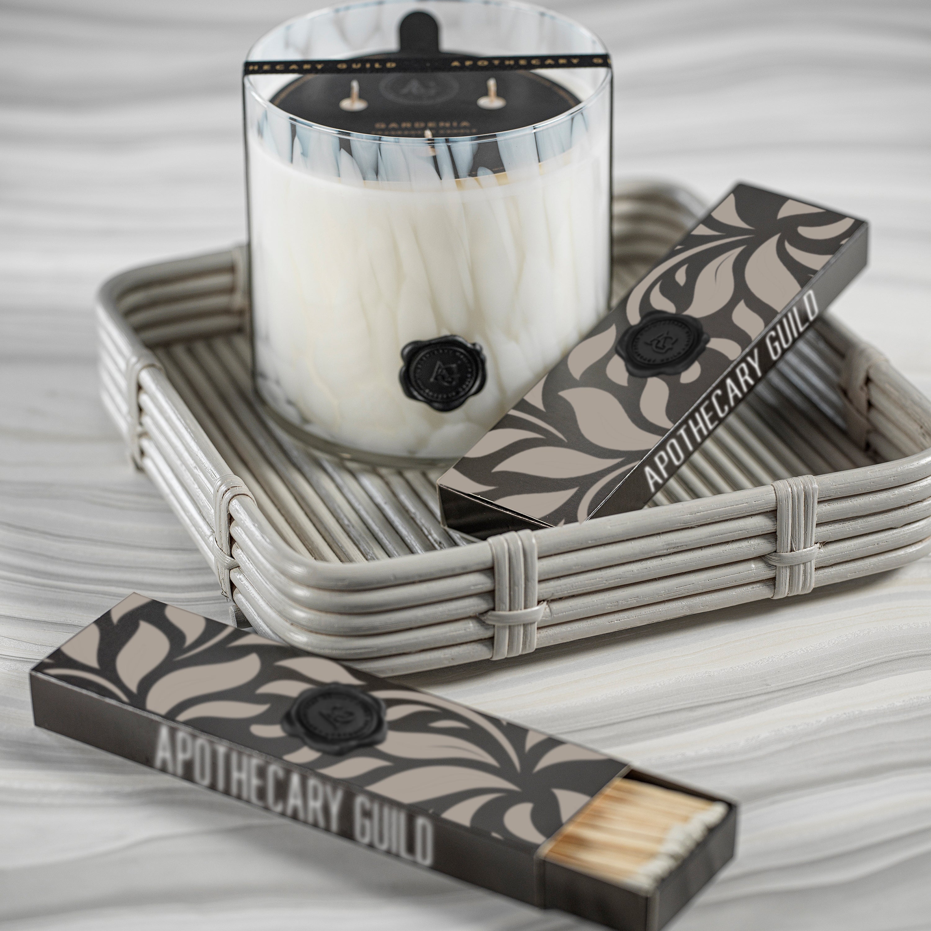 Image of Apothecary Guild Opal Glass Three-Wick Candle, Gardenia
