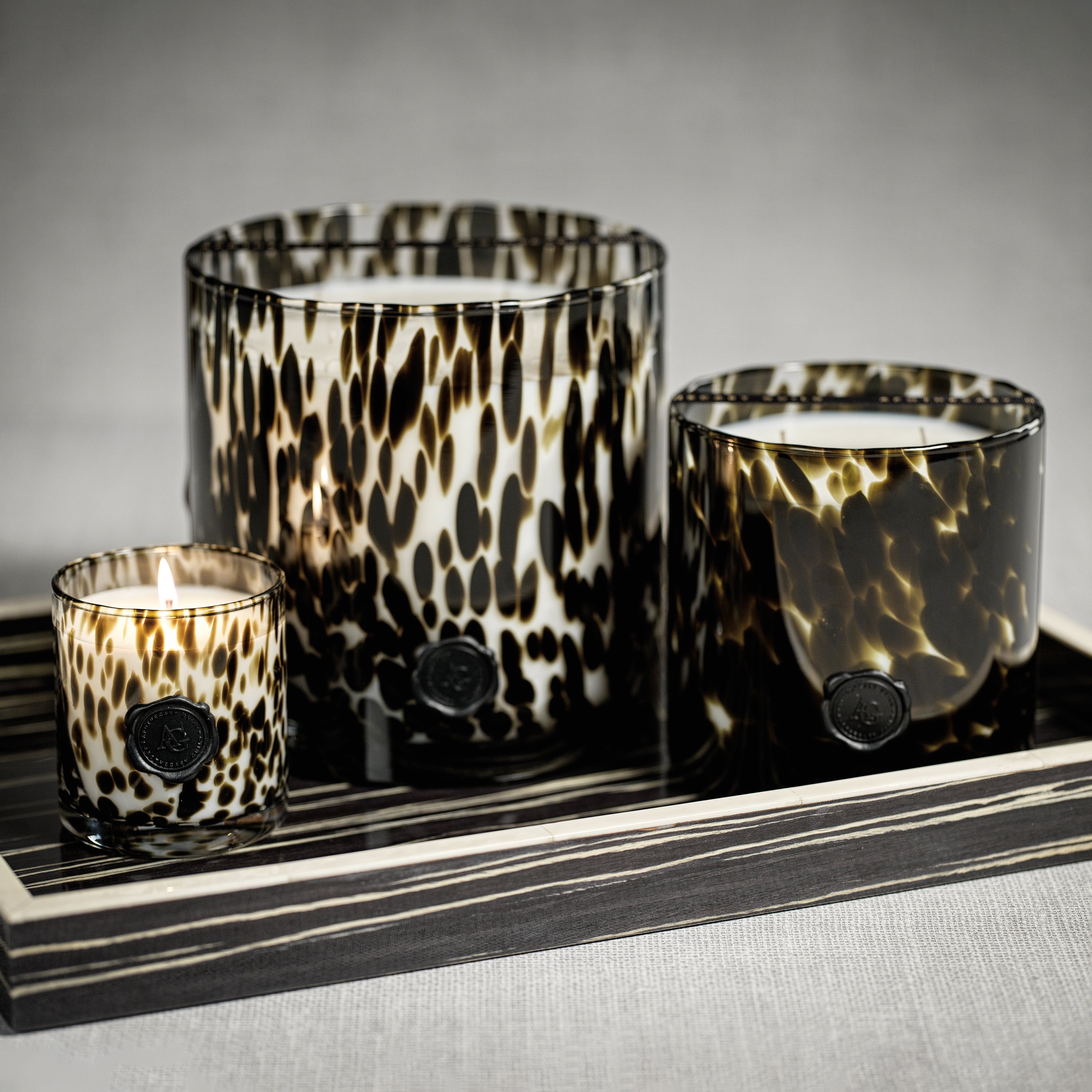 Image of Apothecary Guild Opal Glass Five-Wick Candle, Black Fig Vetiver