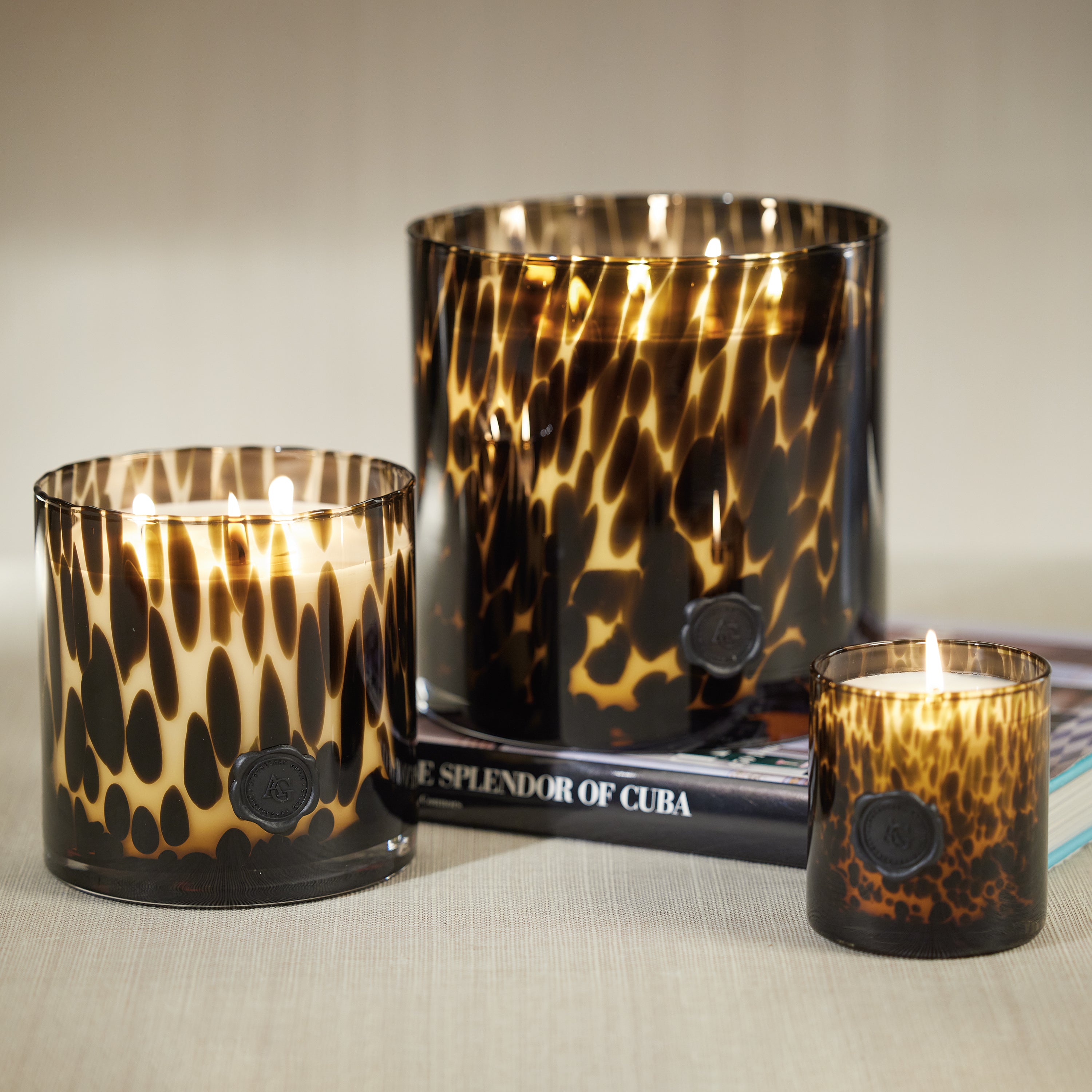 Image of Apothecary Guild Opal Glass Three-Wick Candle, Cedar Leaf & Hinoki Cypress