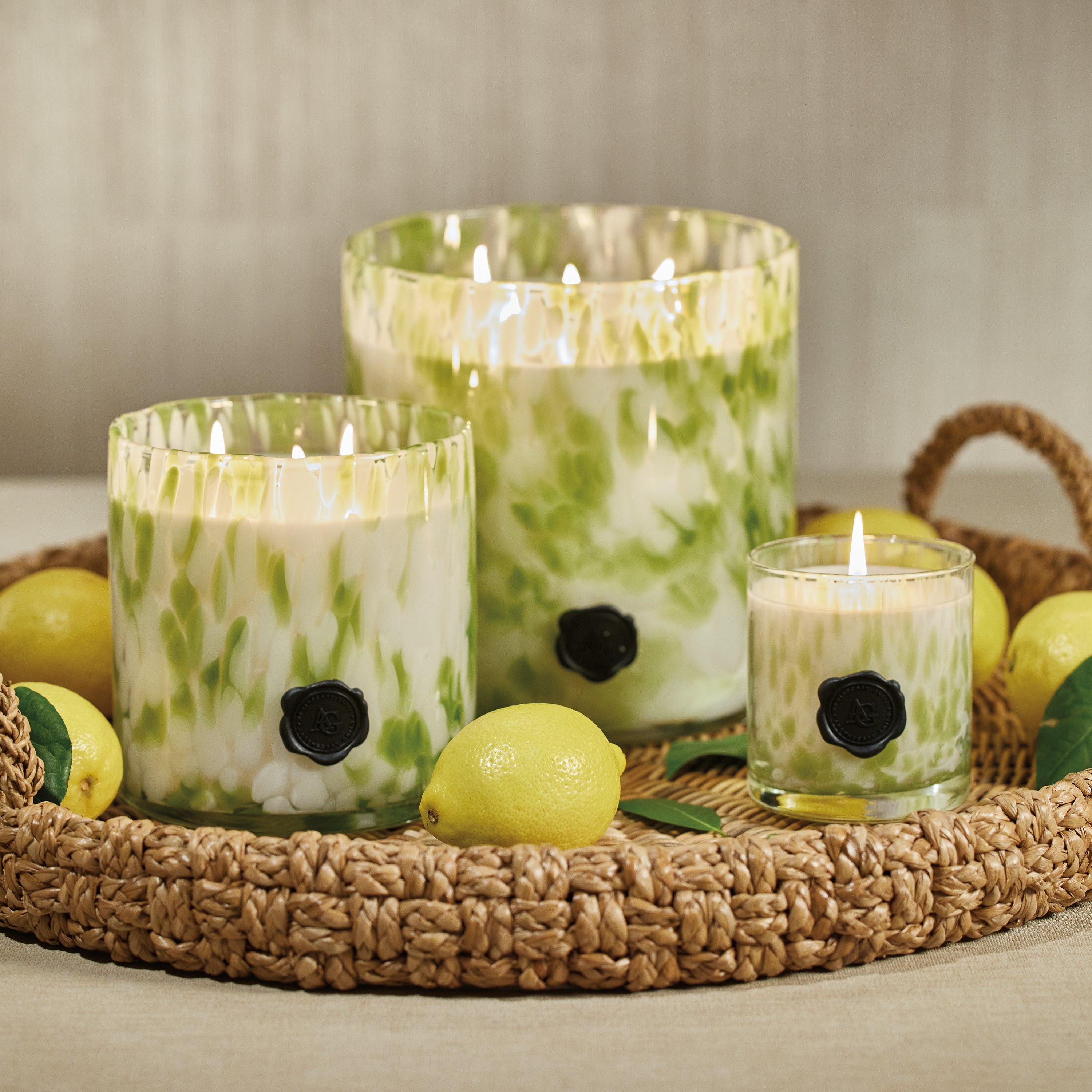 Image of Apothecary Guild Opal Glass Three-Wick Candle, Sicilian Lemon Bergamot