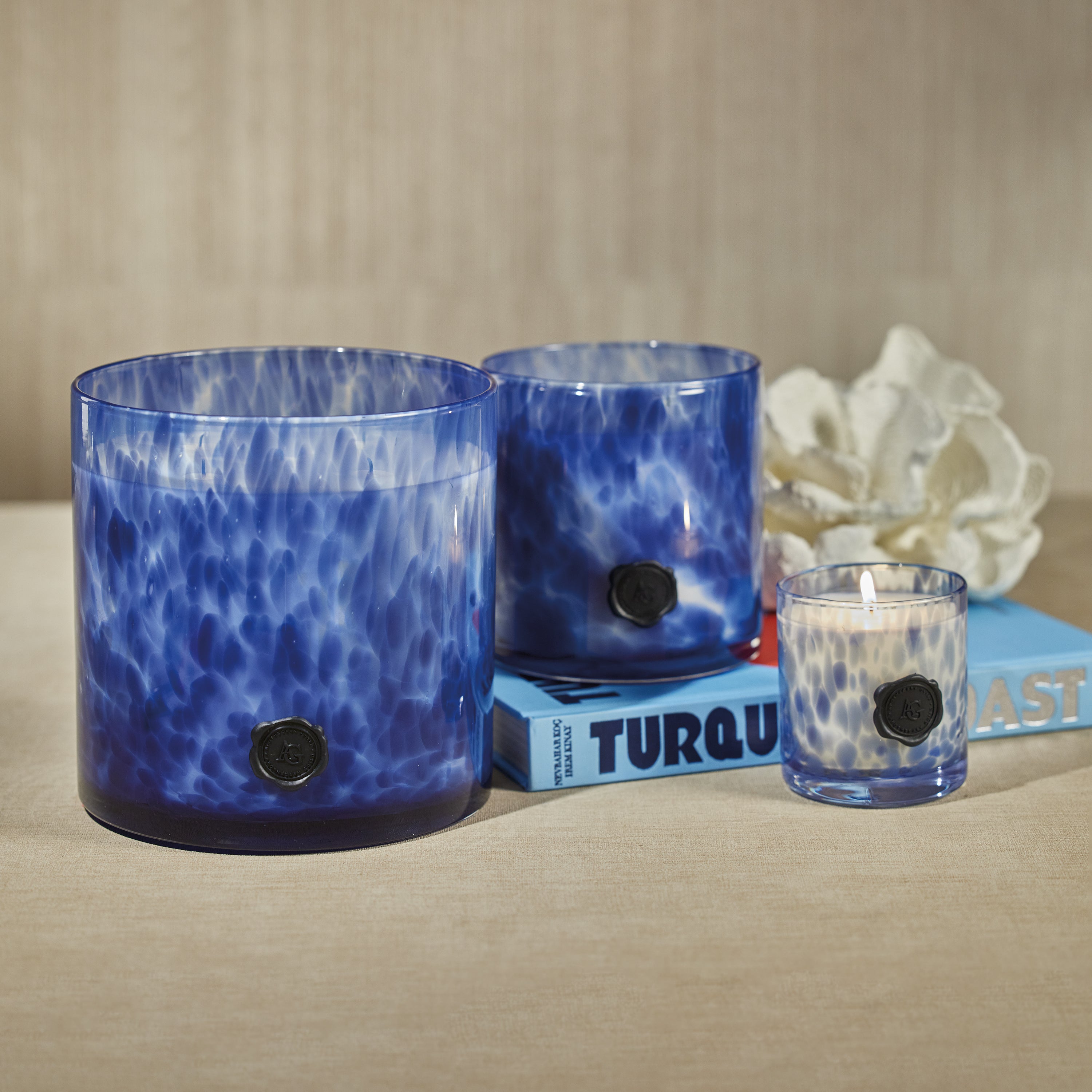 Image of Apothecary Guild Opal Glass Five-Wick Candle, Sea Salt Coastal Mist