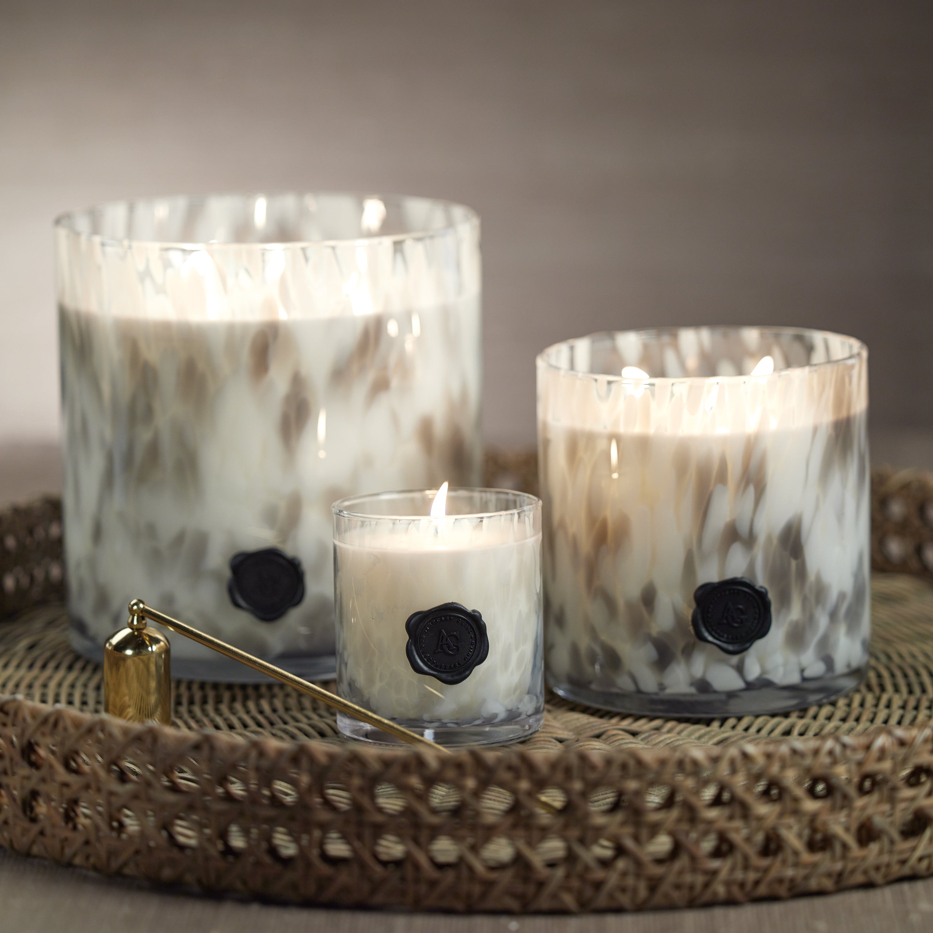 Image of Apothecary Guild Opal Glass Five-Wick Candle, Lemon Peel, Lavender