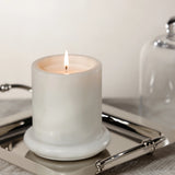 Marbella Scented Candle Jar with Cloche – White Marble